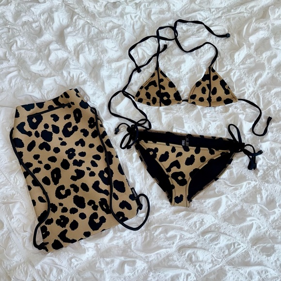 triangl swimwear Other - Triangl Swimwear Leopard Print Bikini Set w/Bag